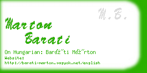 marton barati business card